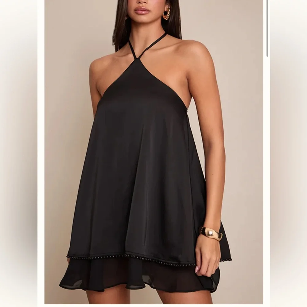 PrettyLittleThing Black Strapless Dress - Picture 1 of 5